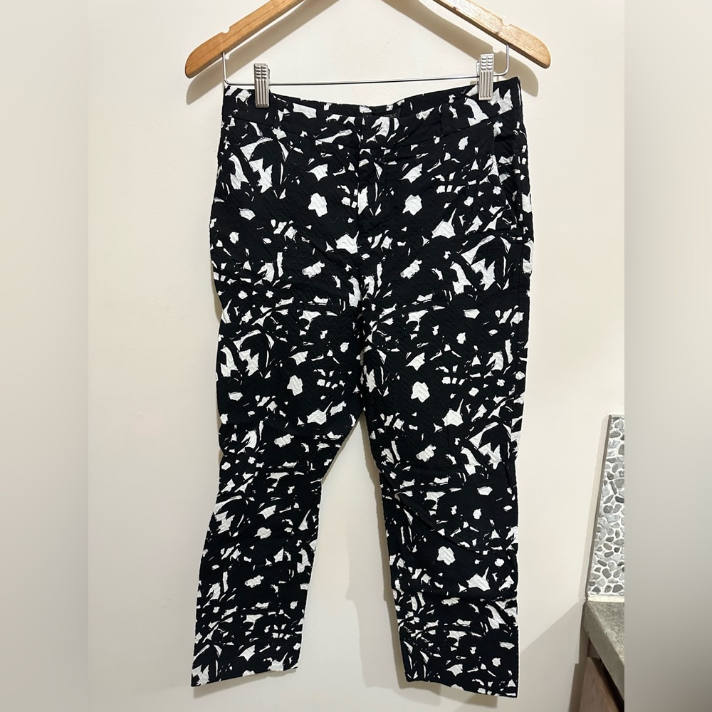 Black and White Abstract Print Pants